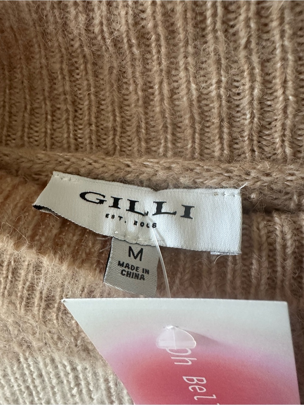 Gilli Cream and Tan Striped Women's Sweater - Picture 3 of 3